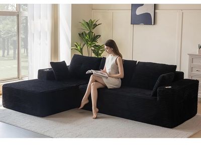 NEW MAXYOYO 104" Modular Sectional Couch with L-Shape Chaise, Modern Boneless Couch for Living Room, Sofa in A Box