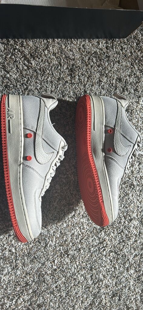 Air Force 1 Canvas Cream/orange Mens 8