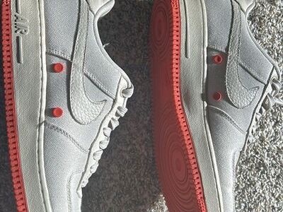 Air Force 1 Canvas Cream/orange Mens 8