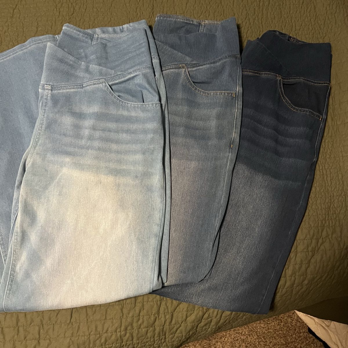 Women's Denim Jeggings - Set of 3 (Light, Medium, Dark Wash) High Waist