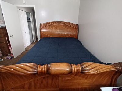 Ornate Wooden Sleigh Bed Frame - Queen Size and Matching Dresser
