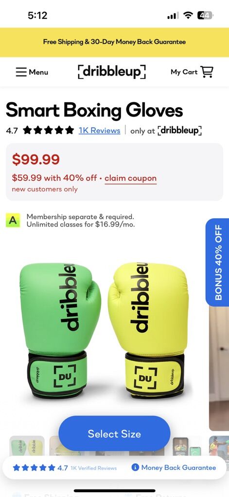 New Dribble Up Size Small Boxing Gloves