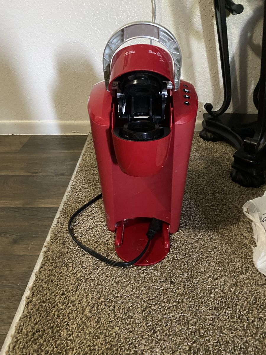 Red Keurig coffee maker