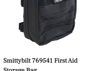 Smittybilt 769541 Black Roll Bar Mount First Aid Storage Bag - Durable & Compact