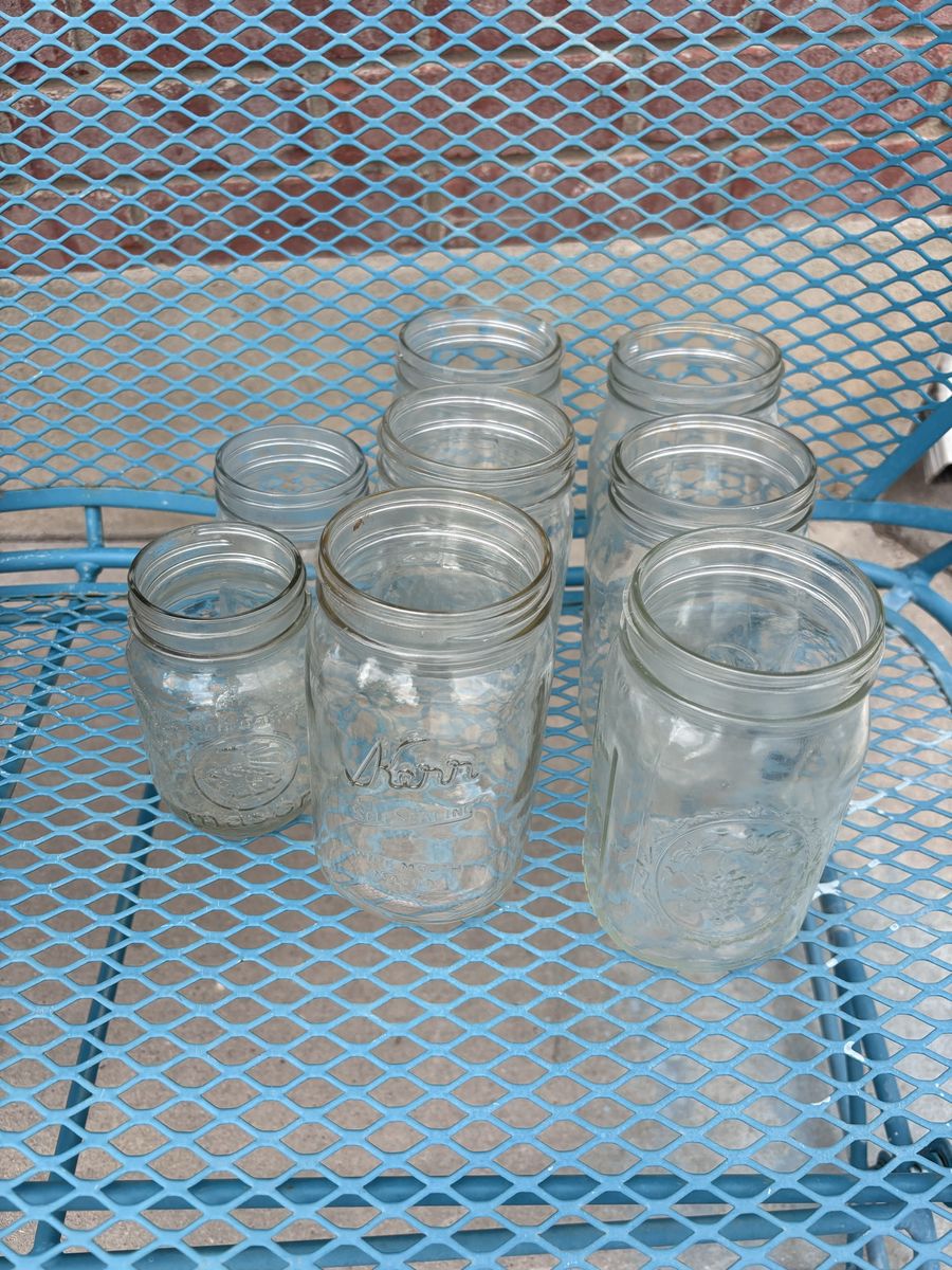 8 Mason Canning jars 6 quarts 2 pints 