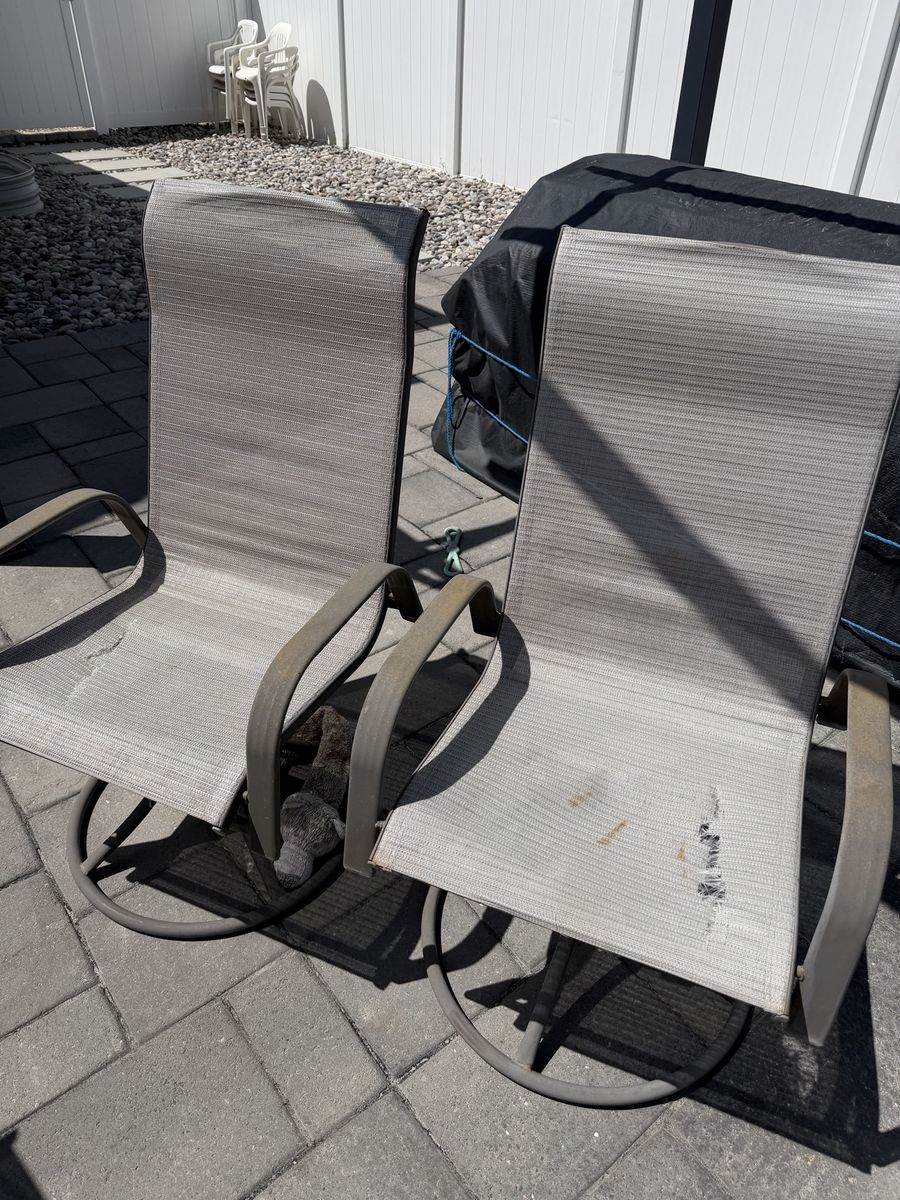 Metal chairs (2) with holes