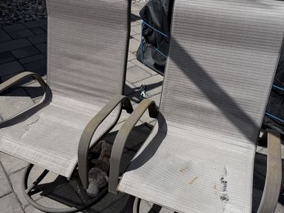 Metal chairs (2) with holes