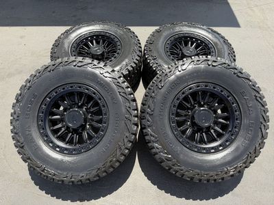 New 35x12.50r17 Mickey Thompson Baja Boss AT Black Arena Mission 8x170 Ford F250 F350 Superduty Powerstroke Wheels and Tires 8