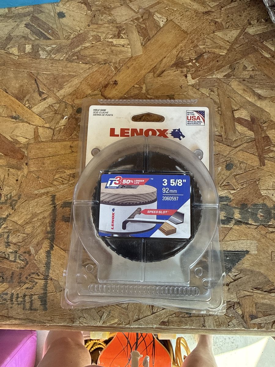 New LENOX 3 5/8" (92mm) Hole Saw with SPEED SLOT - 50% Longer Life, 2X More Durable