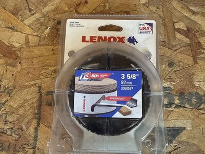 New LENOX 3 5/8" (92mm) Hole Saw with SPEED SLOT - 50% Longer Life, 2X More Durable