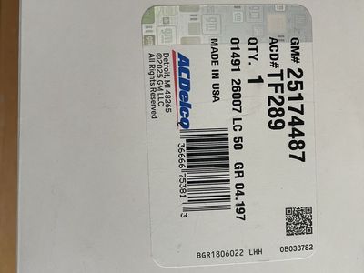 ACDelco Gold TF289 (25174487) Automatic Transmission Fluid Filter Kit