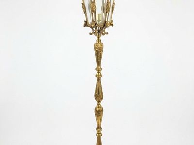 Vintage Brass Intricate Floor Lamp