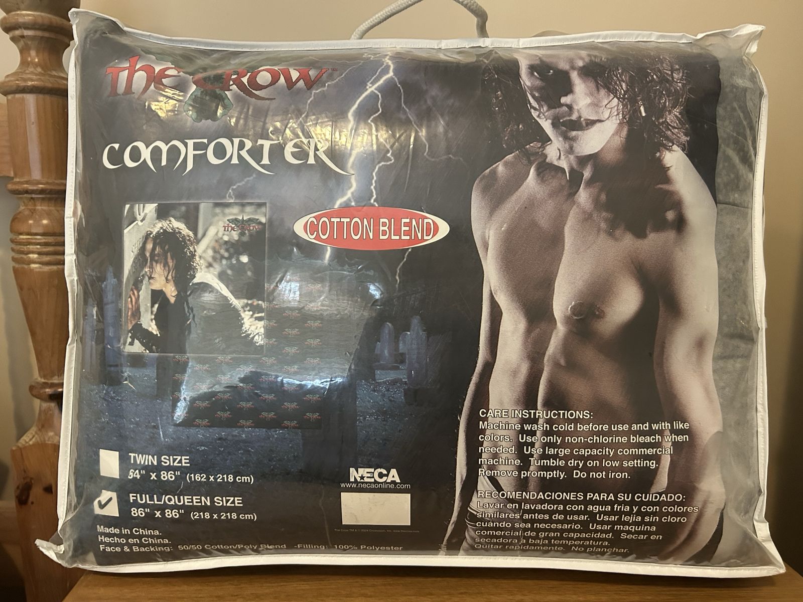 NECA Vintage The Crow Full/Queen size Comforter - Cotton Blend, 86" x 86", Photo Book, and Bottled Cola