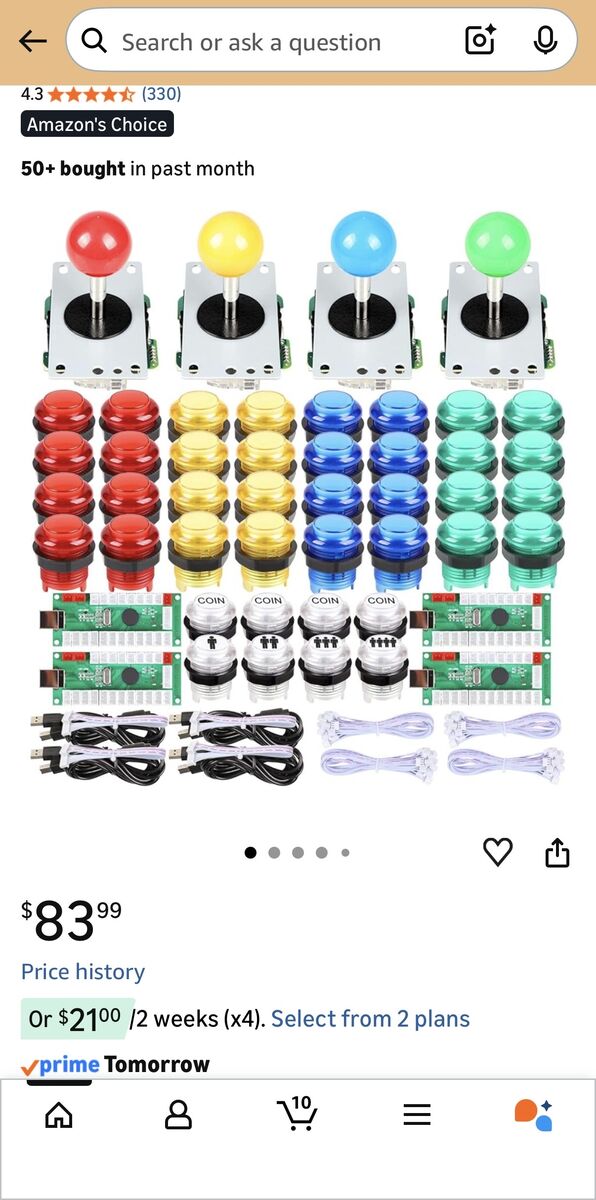 Four Player Joystick Kit For Retro Arcade NEW