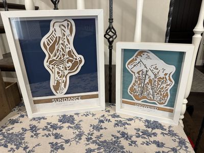 Waypoint Goods Framed Wood Ski Map - Sundance & Snowbird Set