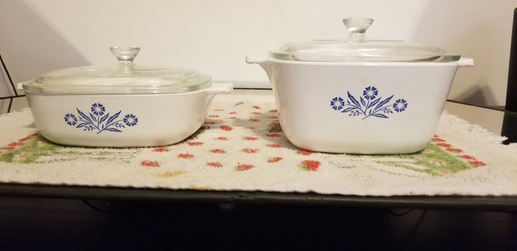 Vintage Corning Ware ceramic containers