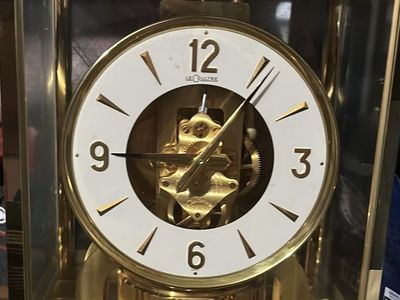 Vintage LeCoultre Atmos Perpetual Motion Brass Mantel Clock - 1972 Service Award