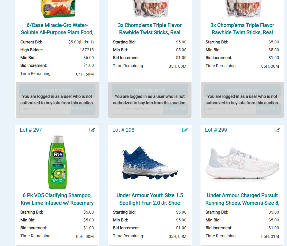 Freight Salvage Auction