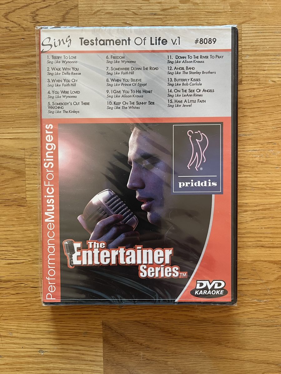 NEW: The Entertainer Series Sing Testament Of Life V.1 DVD Karaoke #8089 Performance Music For Singers