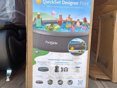 Funsicle QuickSet Designer Pool 15ft x 36in Inflatable Above Ground Pool Set with Filter Pump
