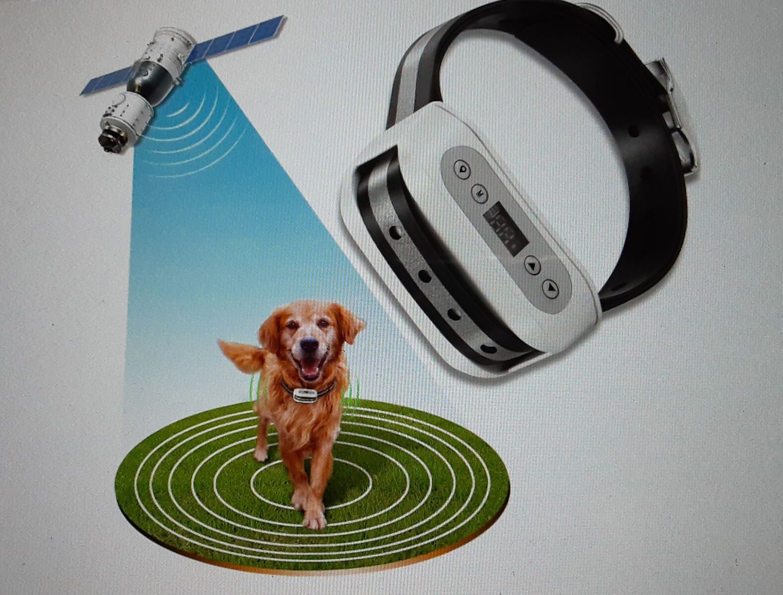 FOCUSER GPS Electronic Wireless Dog Fence System Set with Rechargeable Collar Receiver, Container Boundary - New