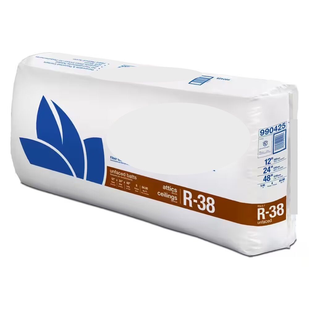 60% OFF! - NEW R38 Fiberglass Batt Insulation - Unfaced - 24" x 48" x 12" - 64.00 sq. ft. - Top Quality - Factory Seconds