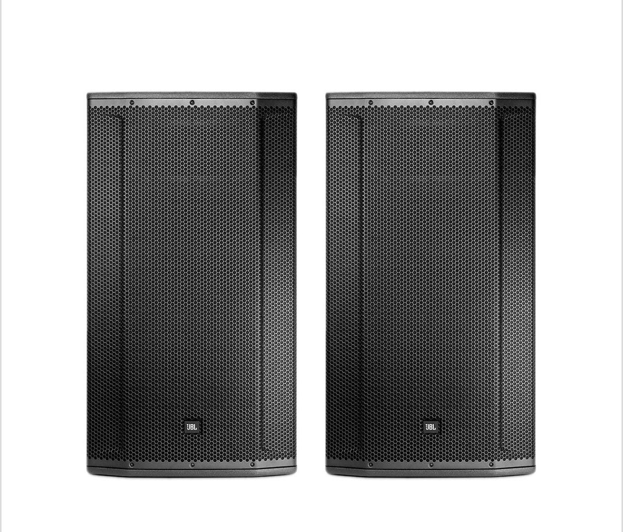 2 JBL SRX835P Powered Speakers w/ Bags – Excellent Condition Pair