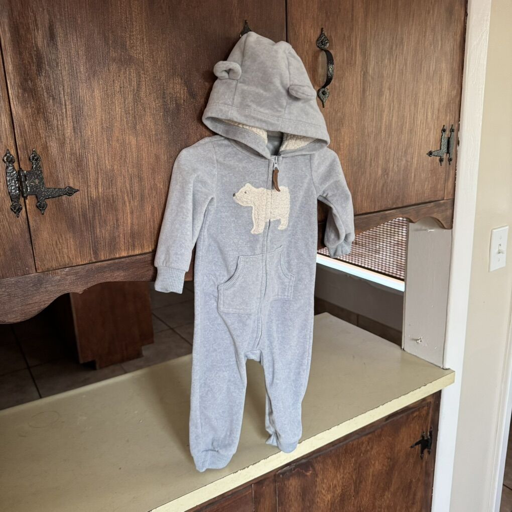 Carter’s Super Soft Polar Bear Hooded Jumpsuit