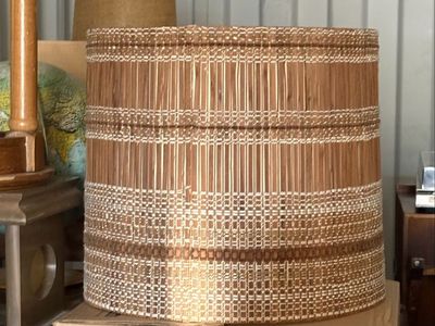 Beautiful, Maria Kipp Mid Century Modern woven lampshades. Vintage MCM