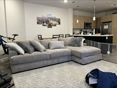 Grey barely used left facing chase sectional