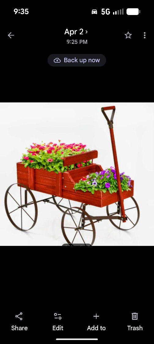 NEW IN BOX PLANTER WAGON INDOOR OR OUTDOOR DECOR