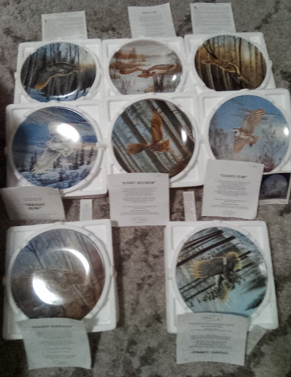 Decorative Collection off Owls Plates