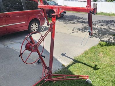 Red Drywall Lift Panel Hoist Jack Rolling Casters