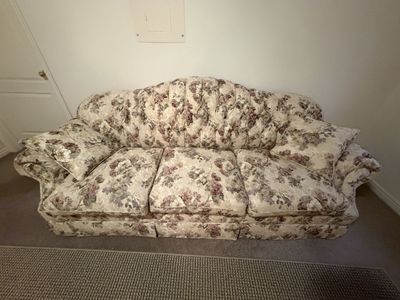 Floral Pattern 3-Seater Fabric Couch/Loveseat