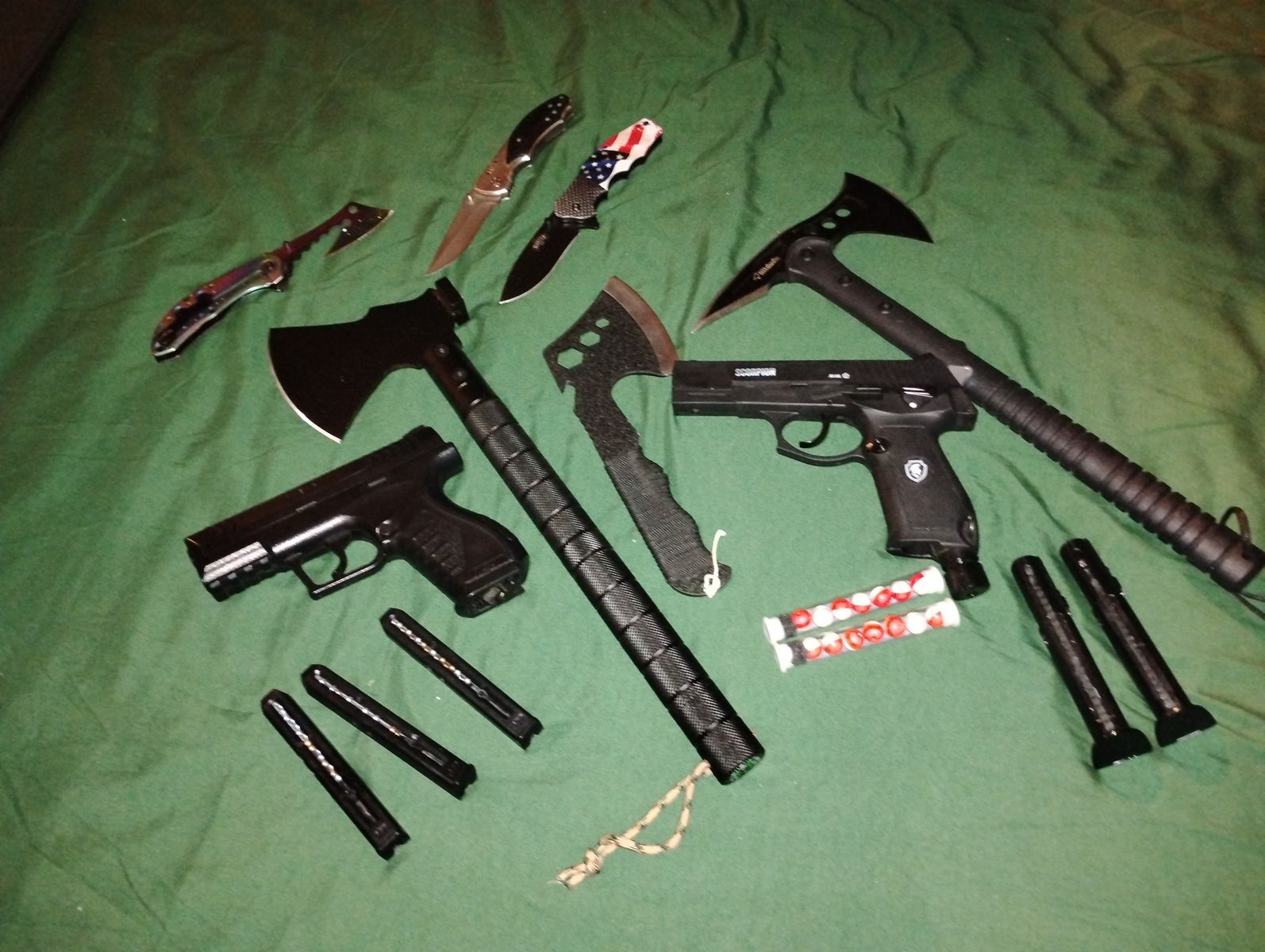 Just these items and like 10 air tanks and the two guns take the same ones for  $145 and located near 4000 west 9000 west