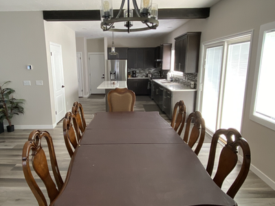 Wood dining table