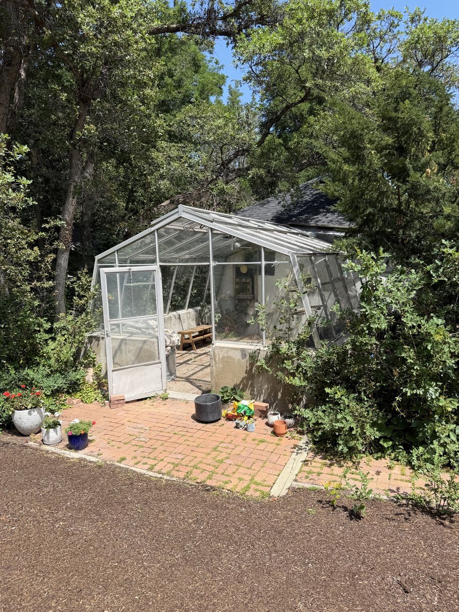 Vintage Lord & Burnham Greenhouse - 14'x16' Aluminum Frame, Glass Panels