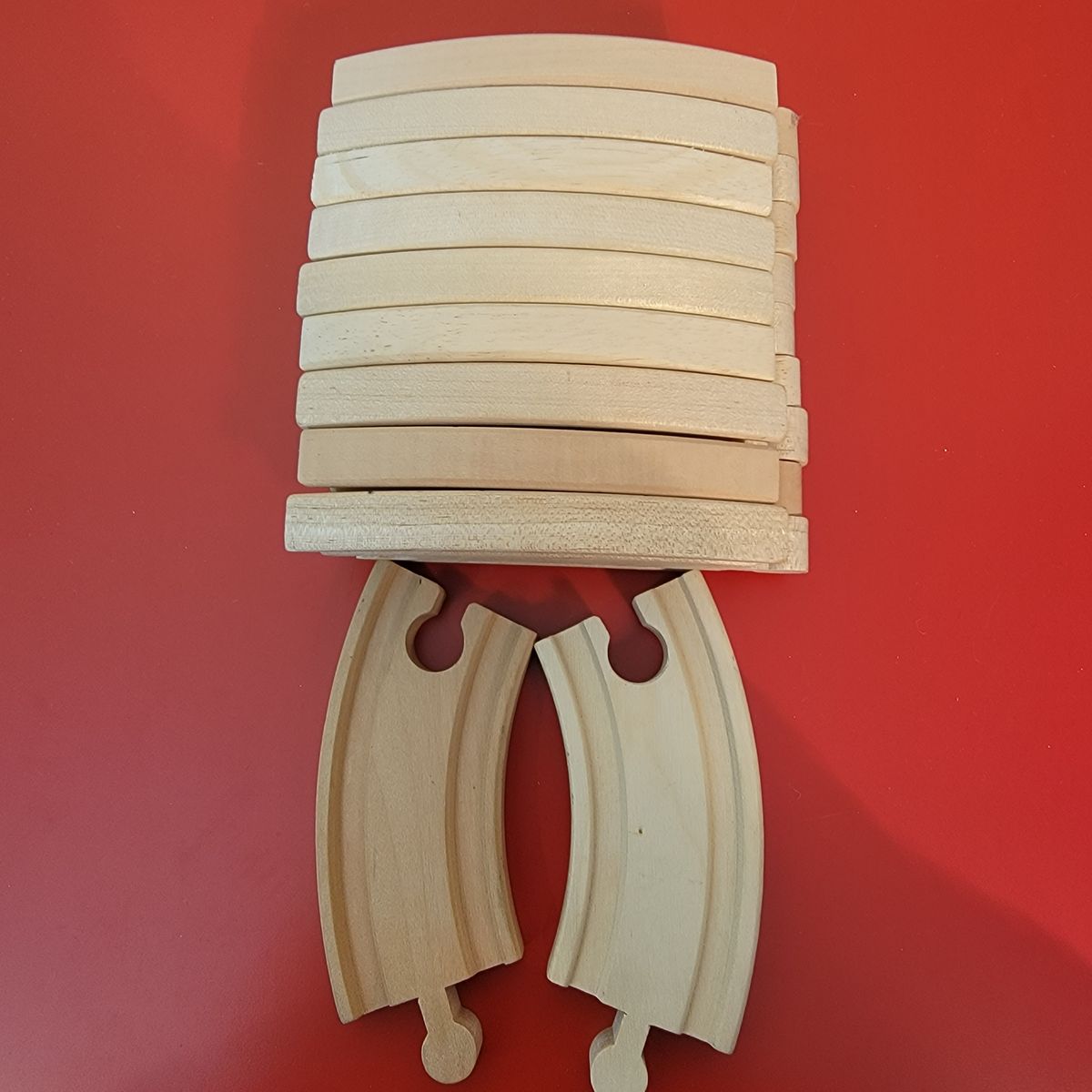 Brio/Thomas and Friends Wooden Railway 3” Curved Track. Lot of 12 pcs. Vintage, Excellent Condition!