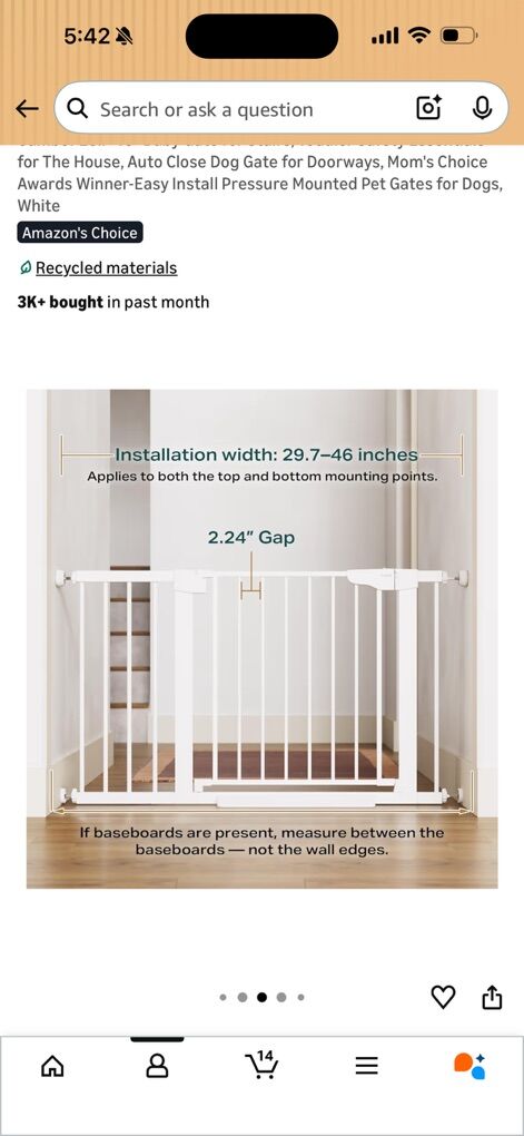 White Baby Gate With Wall Protectors