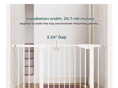 White Baby Gate With Wall Protectors