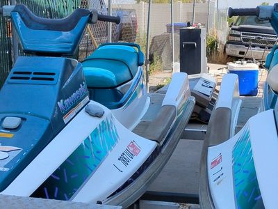 2 Kawasaki TS 650 jet skis w/trailer
