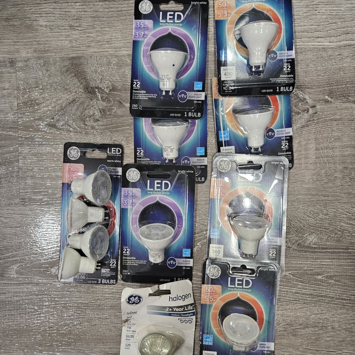 GE LED GU10 Indoor Floodlight Bulbs - Assorted Wattage & Packs