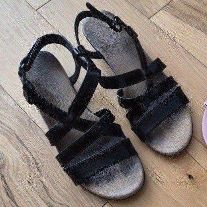 Black Flat Sandals - Size 9