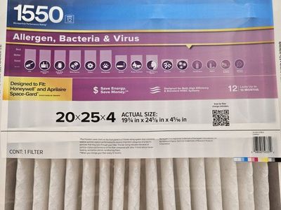 3M Filtrete 1550 MPR Allergen, Bacteria & Virus Air Filter 20x25x4