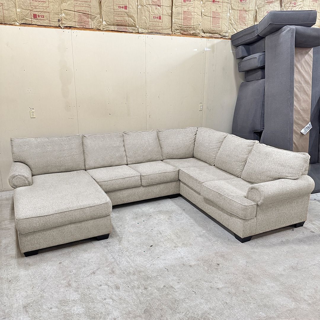 Ashley Furniture Beige Sectional Couch - Delivery Available