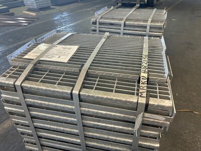 Galvanized Steel Bar Grating Stair Treads 1-1/4" x 3/16" x 10-15/16" x 36" - $75.95 each