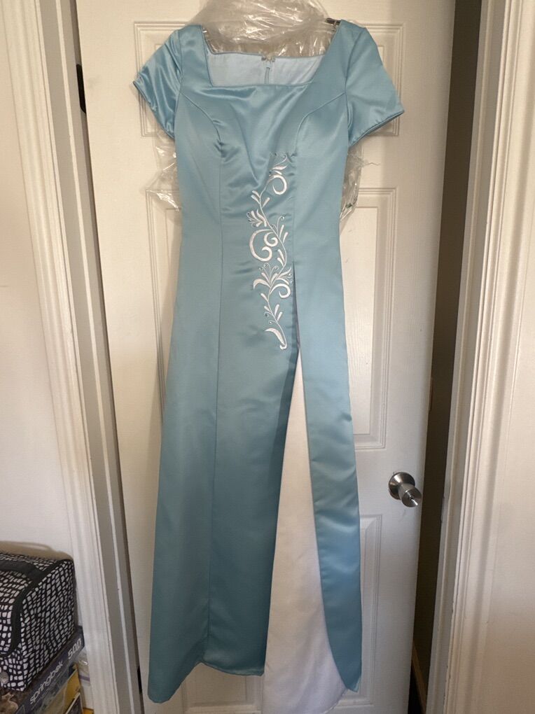 Simple Blue Prom Dress