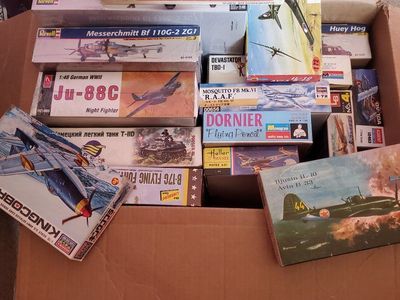Vintage Model Airplane Kits Lot - Revell, Starfix, Italeri, Monogram - Various Scales, Unassembled