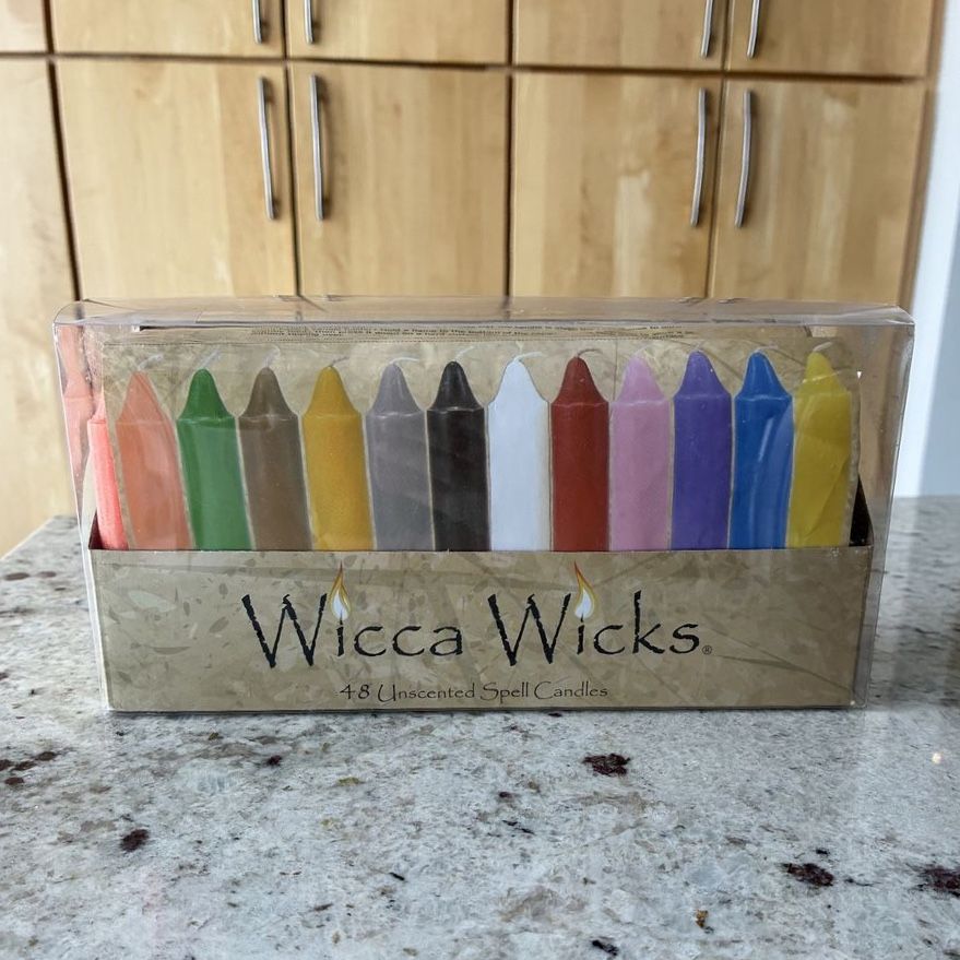 Wicca Wicks 46 Unscented Spell Candles - Assorted Colors for Rituals & Home Decor
