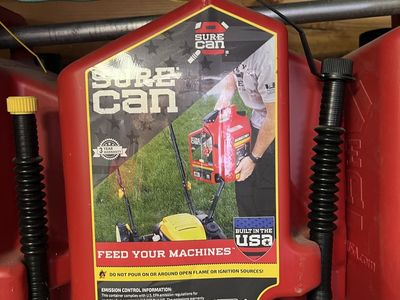Sure Can 5 Gallon Gas Can, Red, Spill-Proof Fuel Container